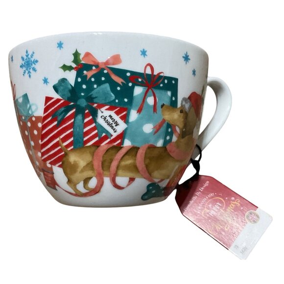 NWT Portobello By Design English Christmas Mugs 4 Set Bone China Festive Gift - Picture 7 of 11